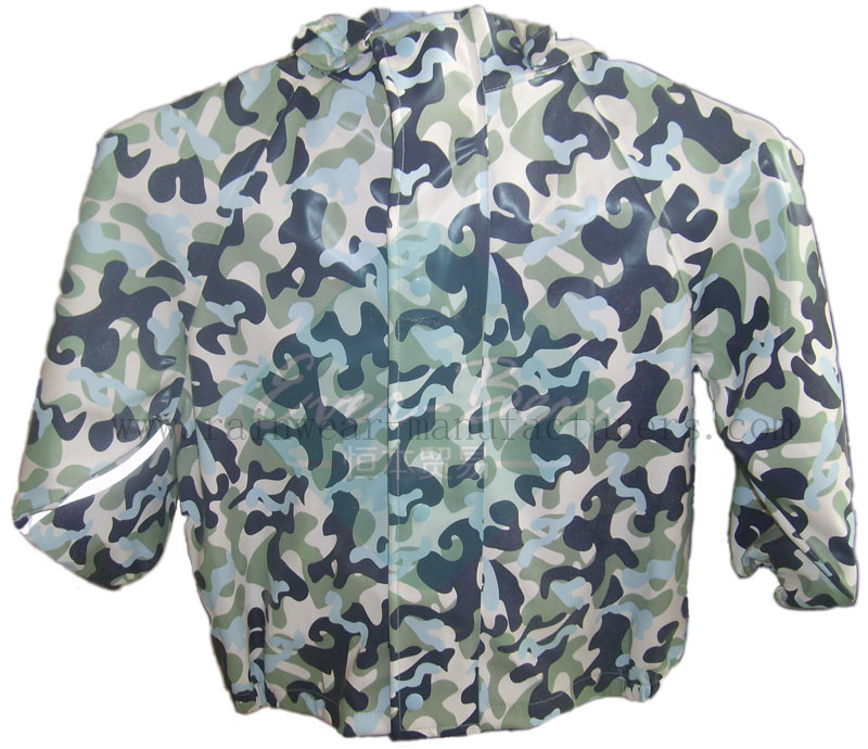 China PU camo rain gear manufacturer